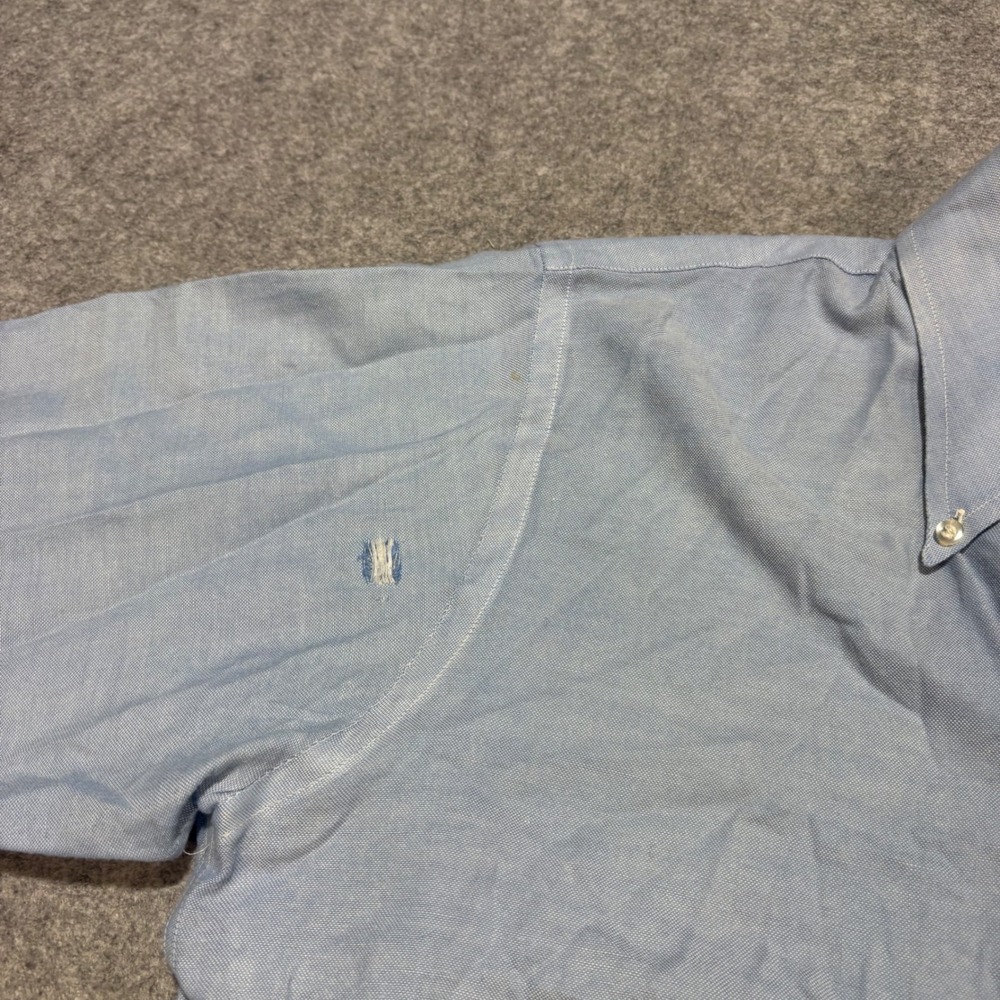 Vintage Gant Shirtmakers Hutzler's Baltimore Blue Oxford Button Down Shirt Mens - Picture 5 of 7